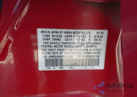 2009 Honda Fit Sport z USA, uszkodzony, nr VIN JHMGE88429S011555